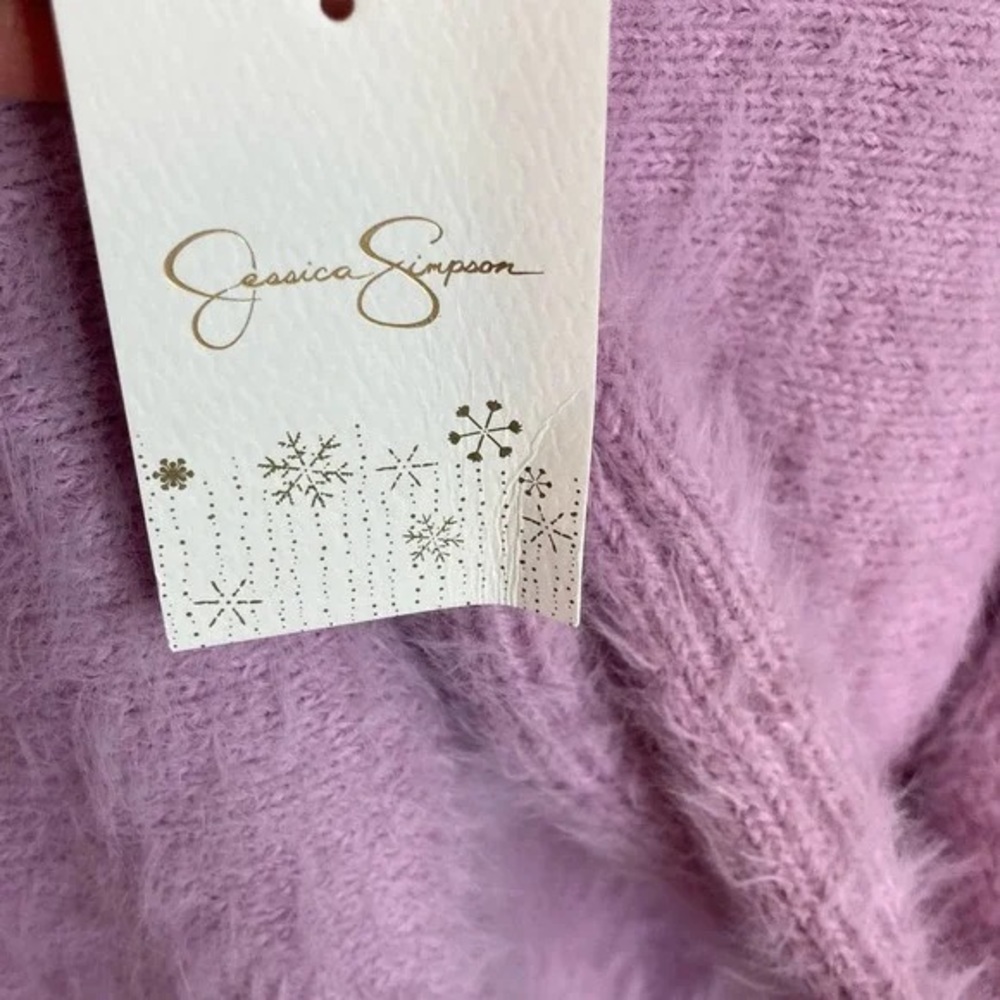 #2 NWT Jessica Simpson Lavender Eyelash Cropped Sweater LARGE - Picture 7 of 10